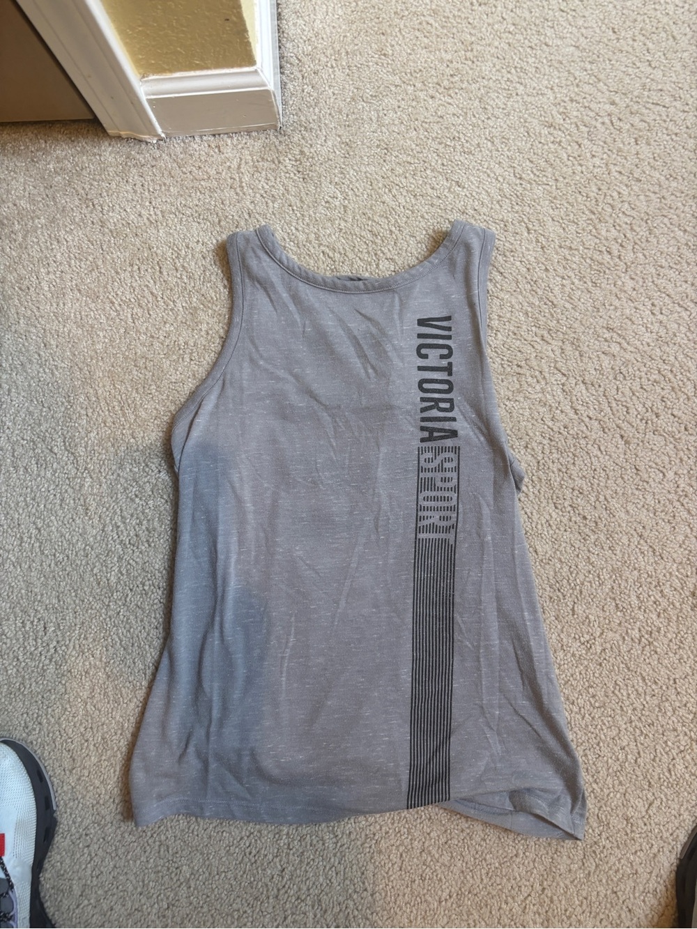 Victoria's Secret Light Gray Athletic Tank with Vertical Logo